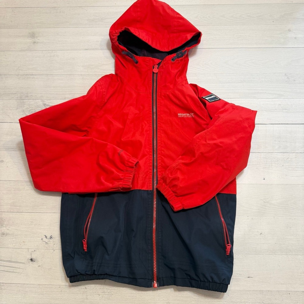 Regatta Great Outdoors kids red navy rain waterproof jacket 11/12‎